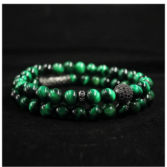 Natural Turquoise Blue Bead Bracelet | GRACE Charm | 8mm  8mm Natural Stone Beads Bracelets